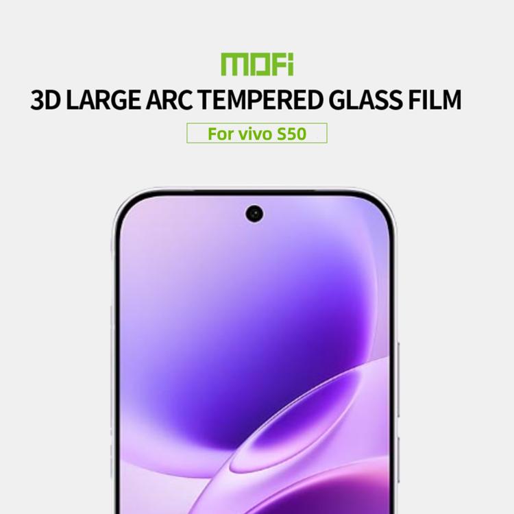 For vivo S50 Unlock MOFI 9H 3D Explosion-proof Curved Screen Tempered Glass Film - Black