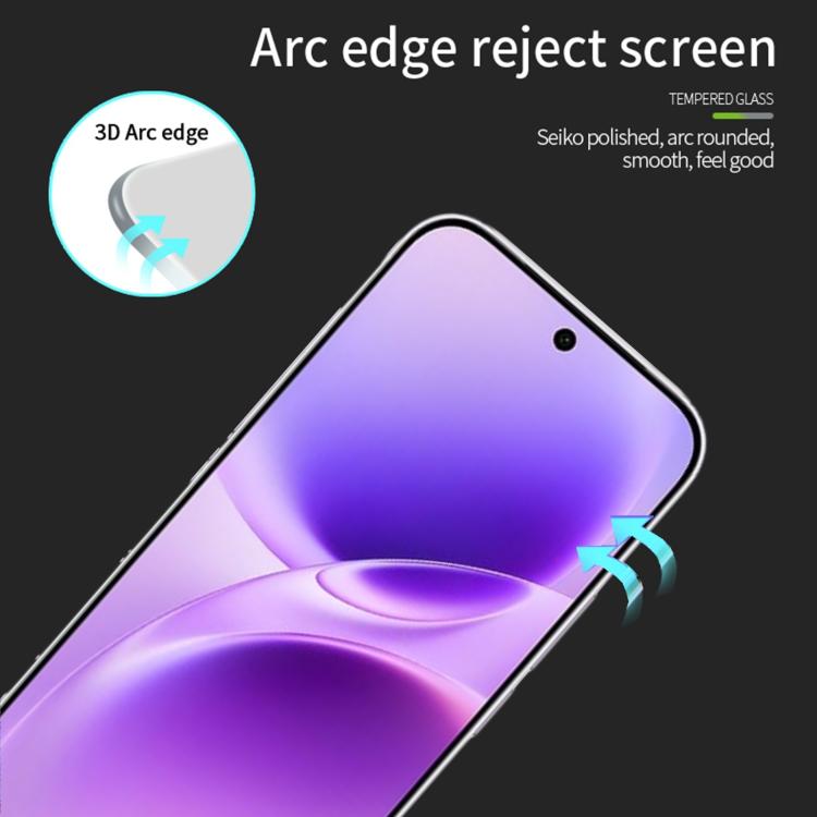 For vivo S50 Unlock MOFI 9H 3D Explosion-proof Curved Screen Tempered Glass Film - Black