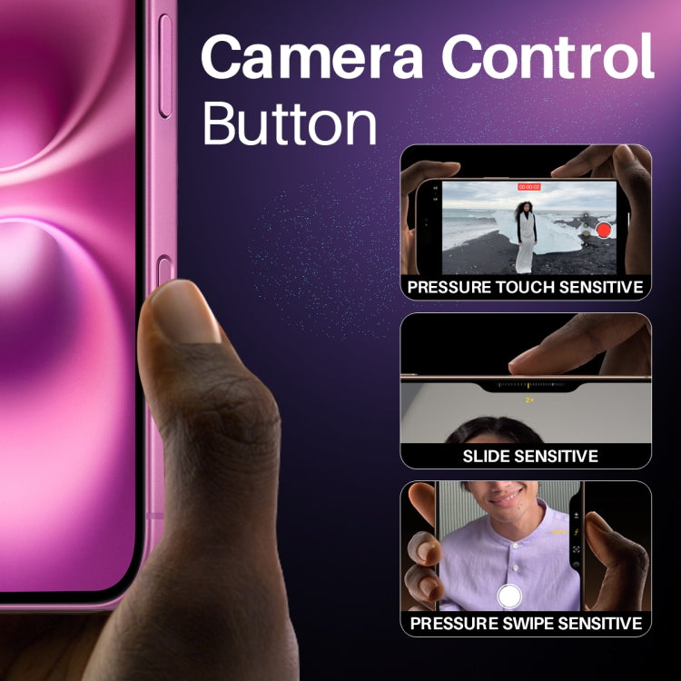 For iPhone 16 / 16 Plus / 16 Pro / 16 Pro Max NORTHJO 2Pcs Camera Control Button Protector Tempered Glass Film