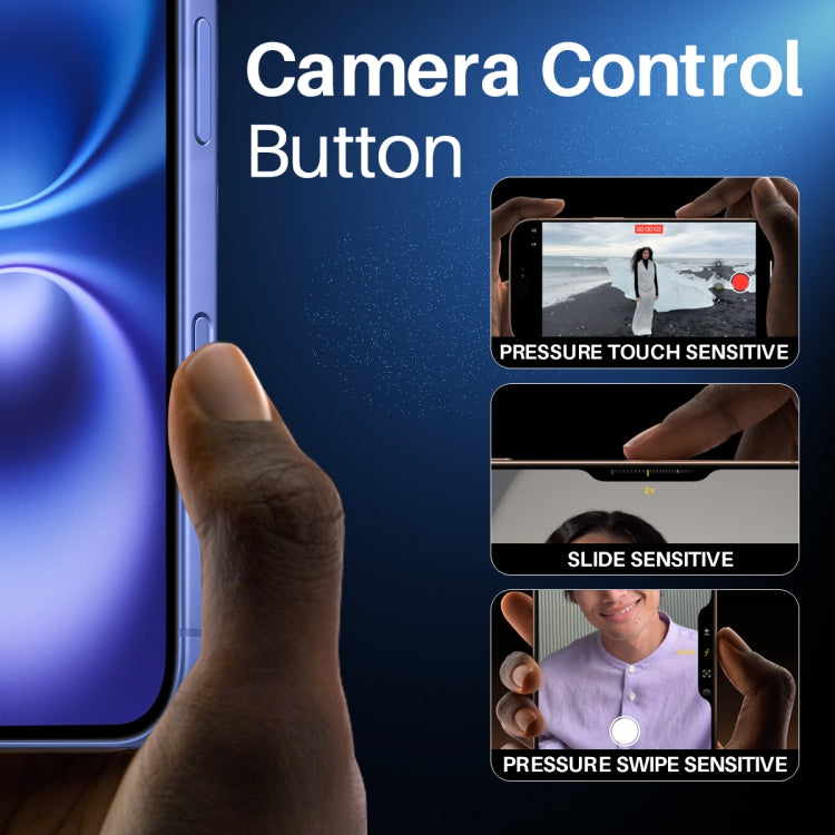 For iPhone 16 / 16 Plus / 16 Pro / 16 Pro Max NORTHJO 2Pcs Camera Control Button Protector Tempered Glass Film