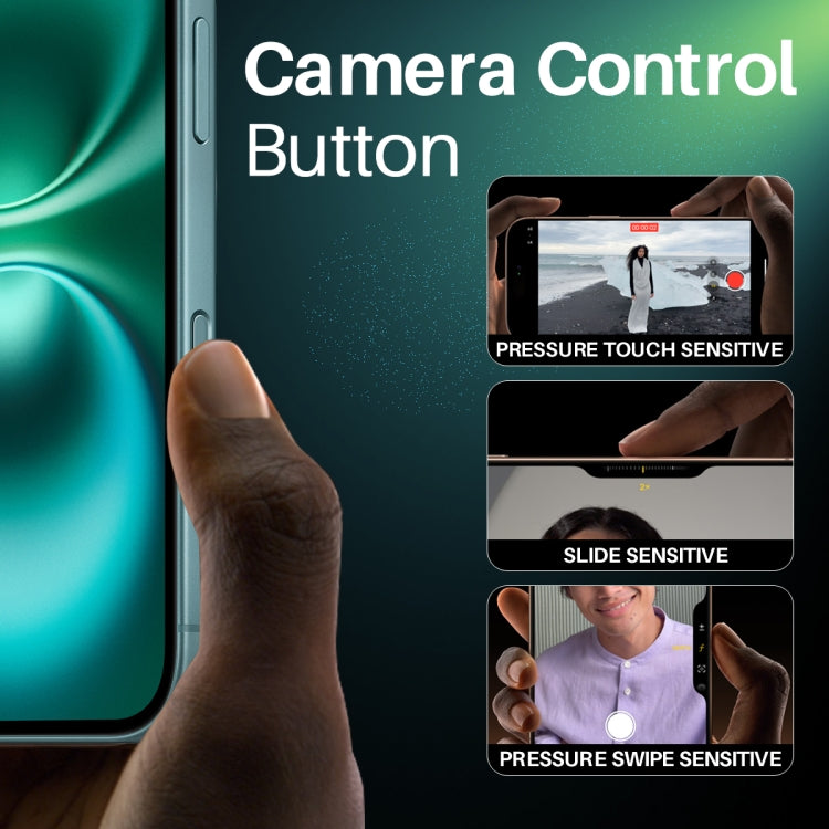 For iPhone 16 / 16 Plus / 16 Pro / 16 Pro Max NORTHJO 2Pcs Camera Control Button Protector Tempered Glass Film