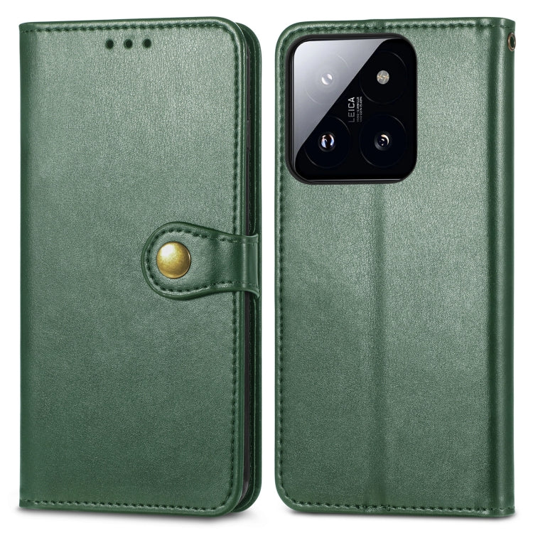 For Xiaomi 14T Retro Solid Color Buckle Leather Phone Case