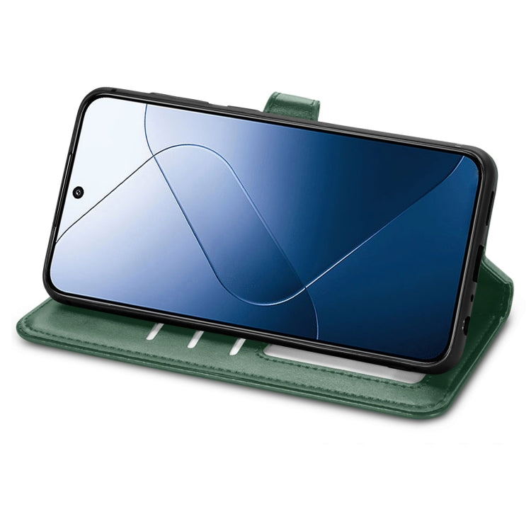 For Xiaomi 14T Retro Solid Color Buckle Leather Phone Case