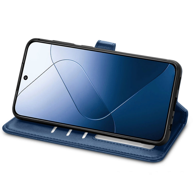 For Xiaomi 14T Retro Solid Color Buckle Leather Phone Case