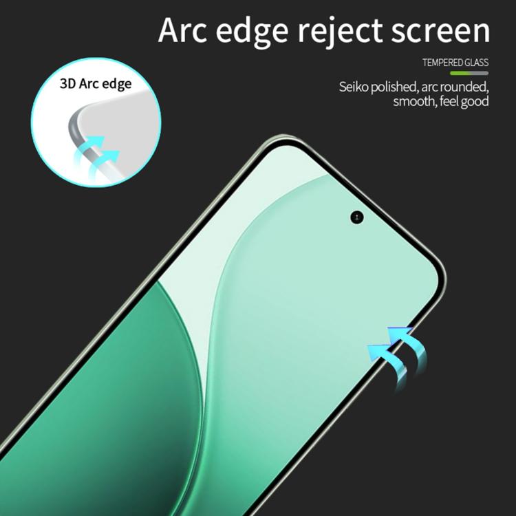 For OPPO Reno14 MOFI 9H 3D Explosion-proof Curved Screen Tempered Glass Film - Black