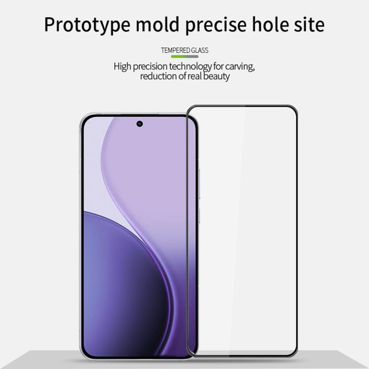 For OPPO Reno14 Pro MOFI 9H 3D Explosion-proof Curved Screen Tempered Glass Film - Black