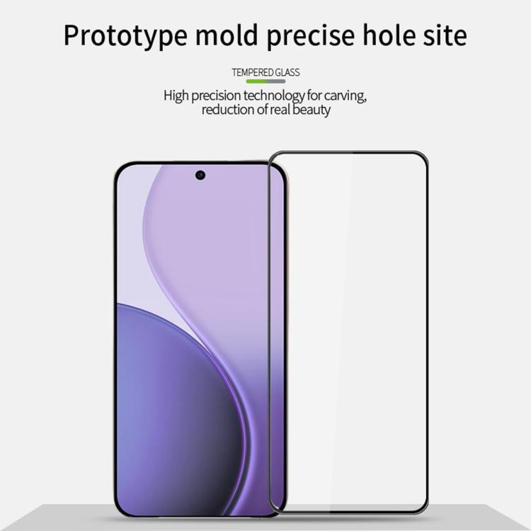 For OPPO Reno14 F MOFI 9H 3D Explosion-proof Curved Screen Tempered Glass Film - Black