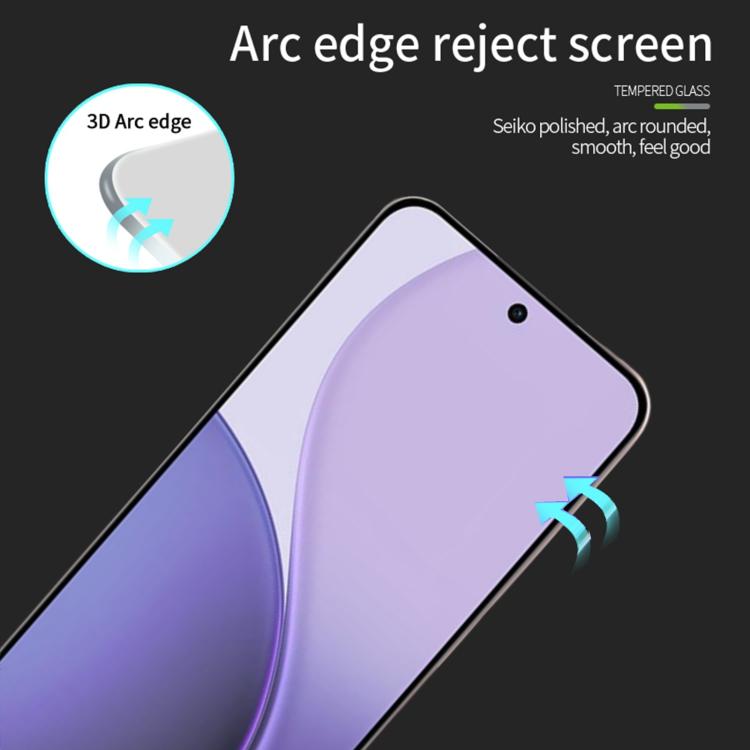 For OPPO Reno14 F MOFI 9H 3D Explosion-proof Curved Screen Tempered Glass Film - Black