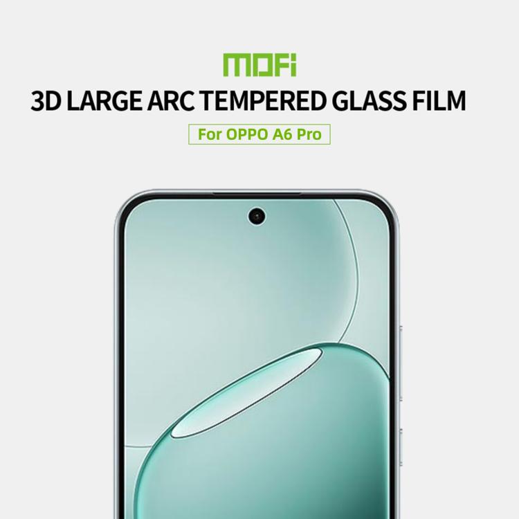 For OPPO A6 Pro 4G / 5G MOFI 9H 3D Explosion-proof Curved Screen Tempered Glass Film - Black