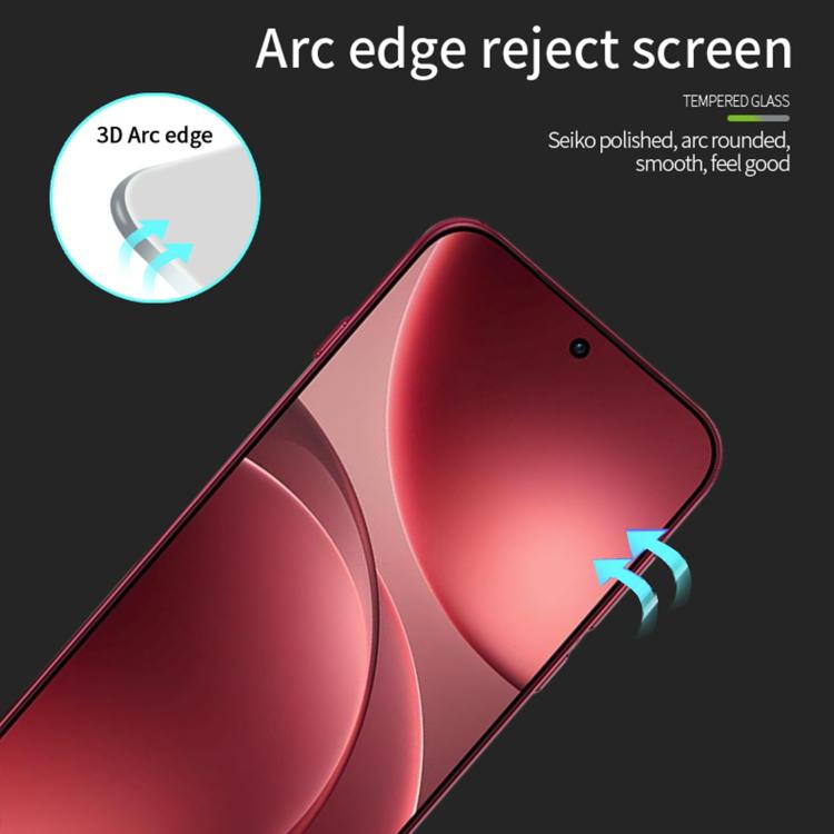 For OPPO Find X9 Pro Unlock MOFI 9H 3D Explosion-proof Curved Screen Tempered Glass Film - Black