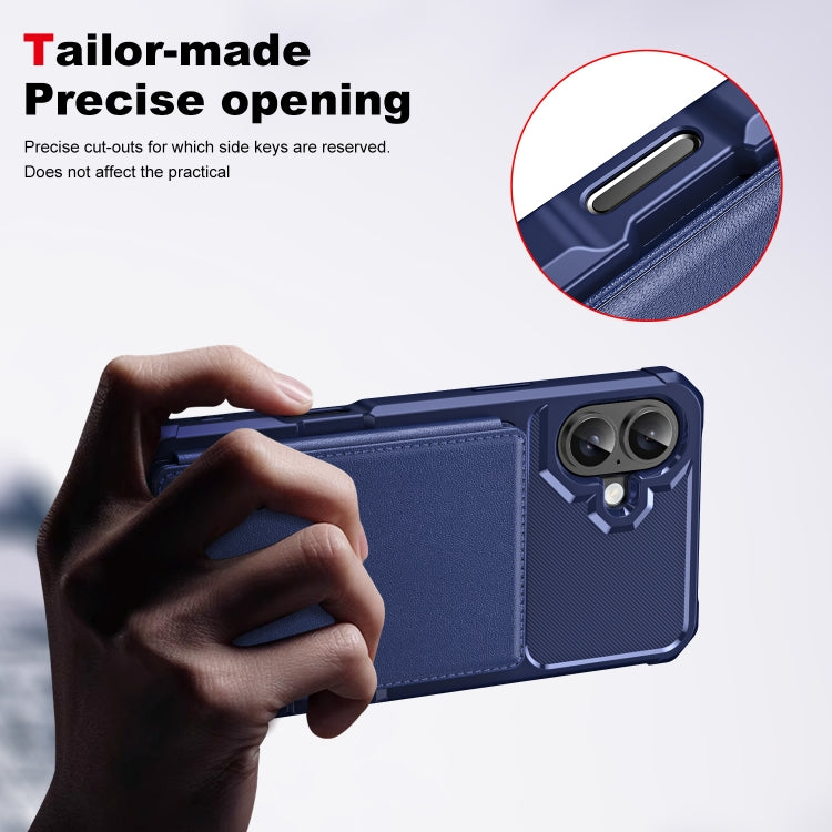For iPhone 16 Plus ENKAY Hat-Prince Card Slot Wallet TPU Back Leather Phone Case with Lens Film