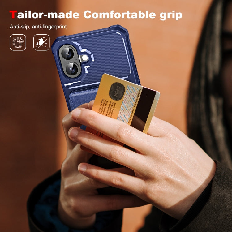 For iPhone 16 ENKAY Hat-Prince Card Slot Wallet TPU Back Leather Phone Case with Lens Film