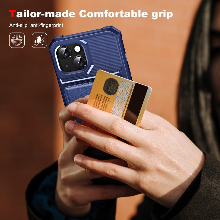 For iPhone 15 Plus ENKAY Hat-Prince Card Slot Wallet TPU Back Leather Phone Case with Lens Film