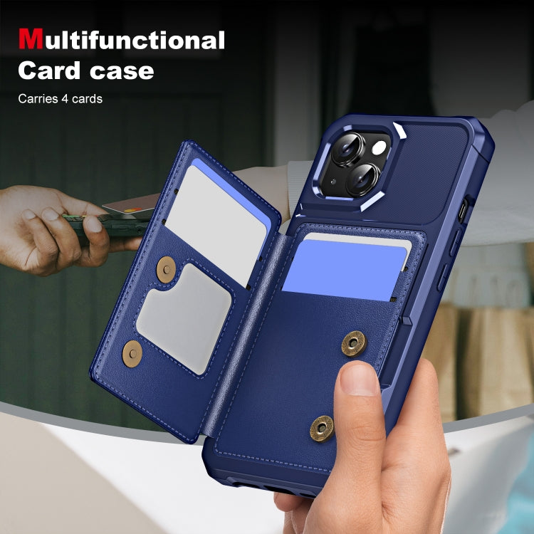 For iPhone 15 ENKAY Hat-Prince Card Slot Wallet TPU Back Leather Phone Case with Lens Film