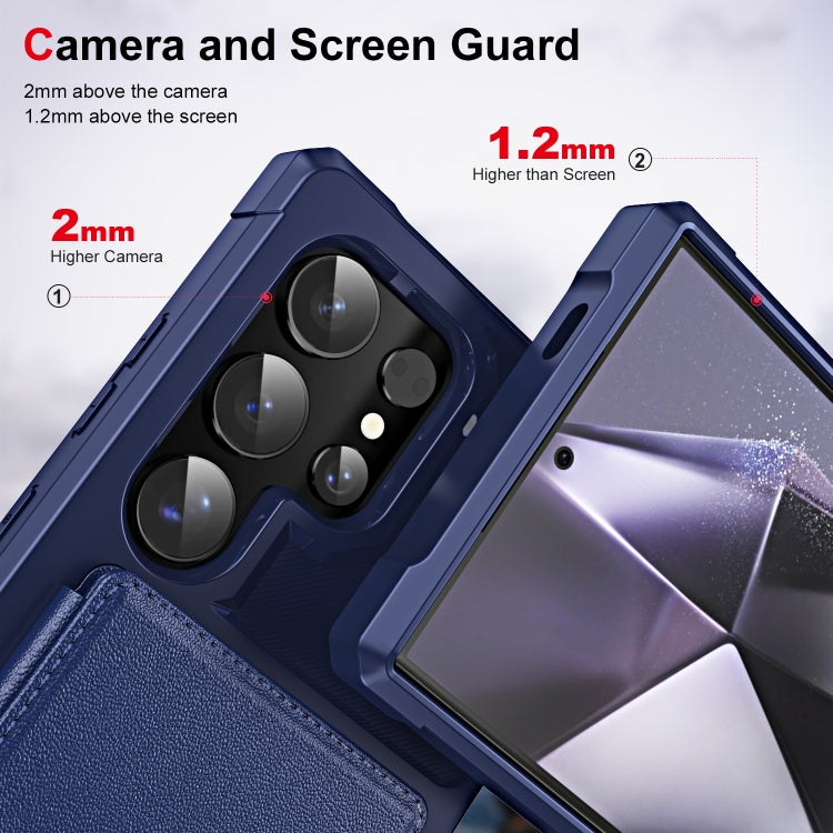 For Samsung Galaxy S24 Ultra 5G ENKAY Hat-Prince Card Slot Wallet TPU Back Leather Phone Case with Lens Film