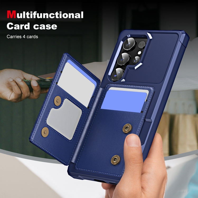 For Samsung Galaxy S24 Ultra 5G ENKAY Hat-Prince Card Slot Wallet TPU Back Leather Phone Case with Lens Film