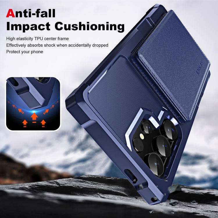 For Samsung Galaxy S24 Ultra 5G ENKAY Hat-Prince Card Slot Wallet TPU Back Leather Phone Case with Lens Film
