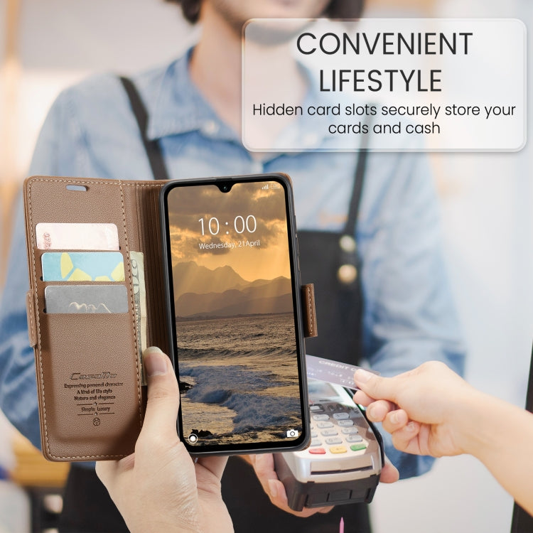 For Redmi 14C CaseMe 023 Butterfly Buckle Litchi Texture RFID Anti-theft Leather Phone Case