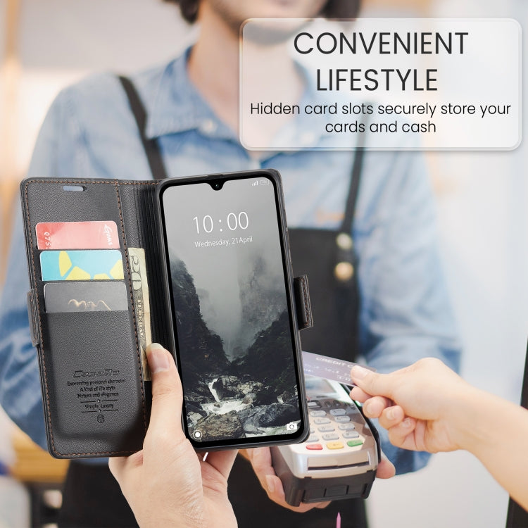 For Redmi 14C CaseMe 023 Butterfly Buckle Litchi Texture RFID Anti-theft Leather Phone Case
