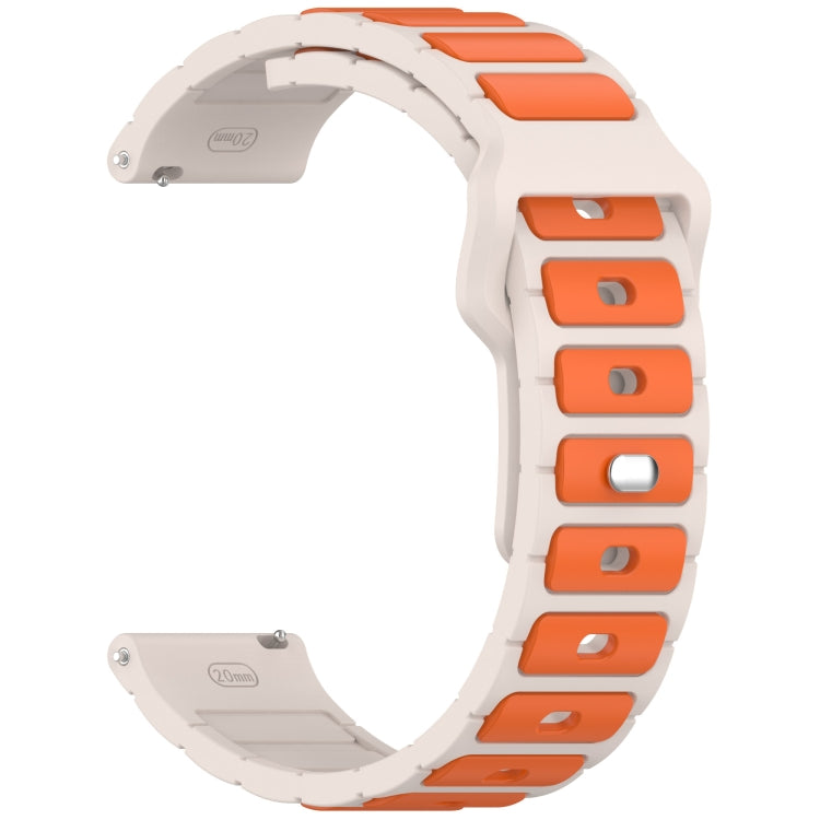 For Amazfit Active / GTR Mini / Bip 3 Flat Head Dual Color 20mm Quick Release Silicone Watch Band