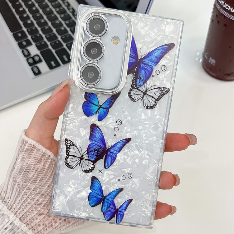 For Samsung Galaxy A16 5G Plating Texture Butterfly TPU Phone Case with Glitter Lens Film