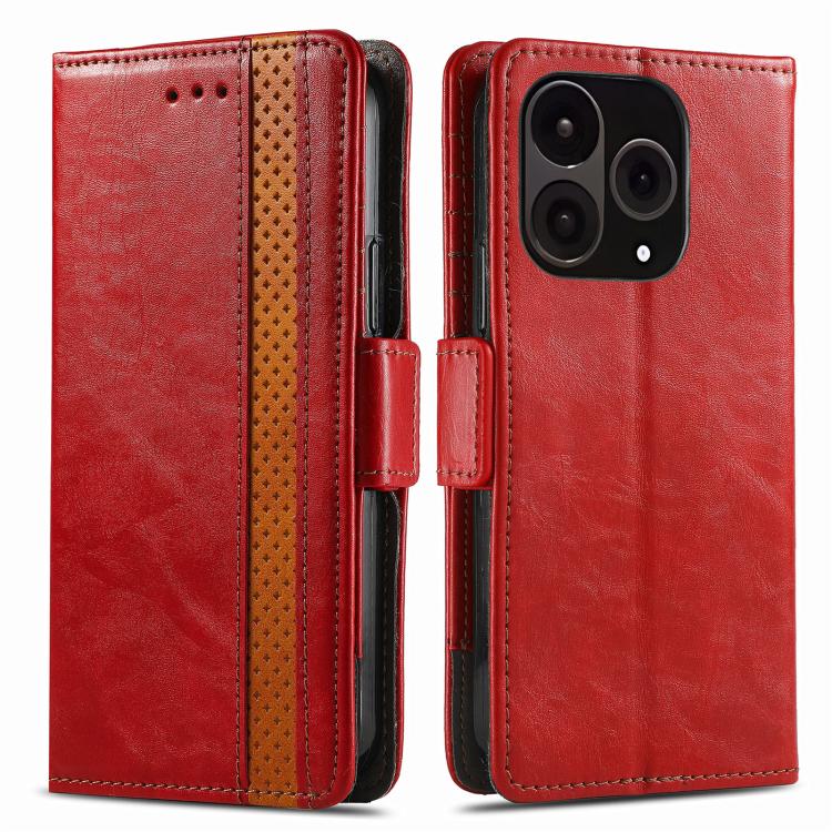For OnePlus 15 CaseNeo Splicing Dual Magnetic Buckle Leather Phone Case