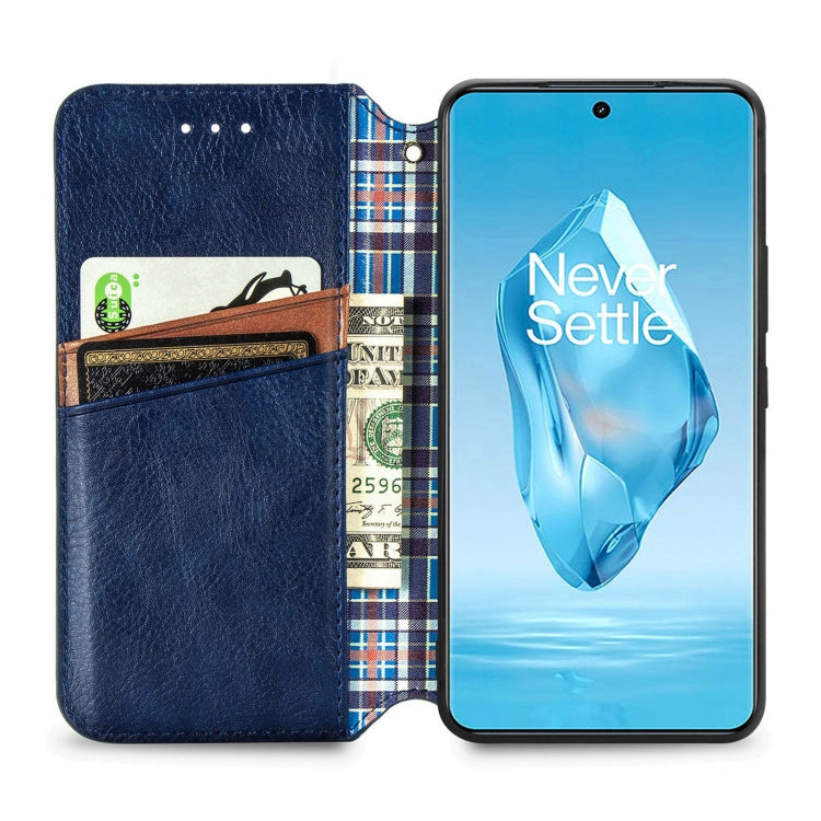 For OnePlus Ace 3 Pro Cubic Grid Pressed Magnetic Leather Phone Case