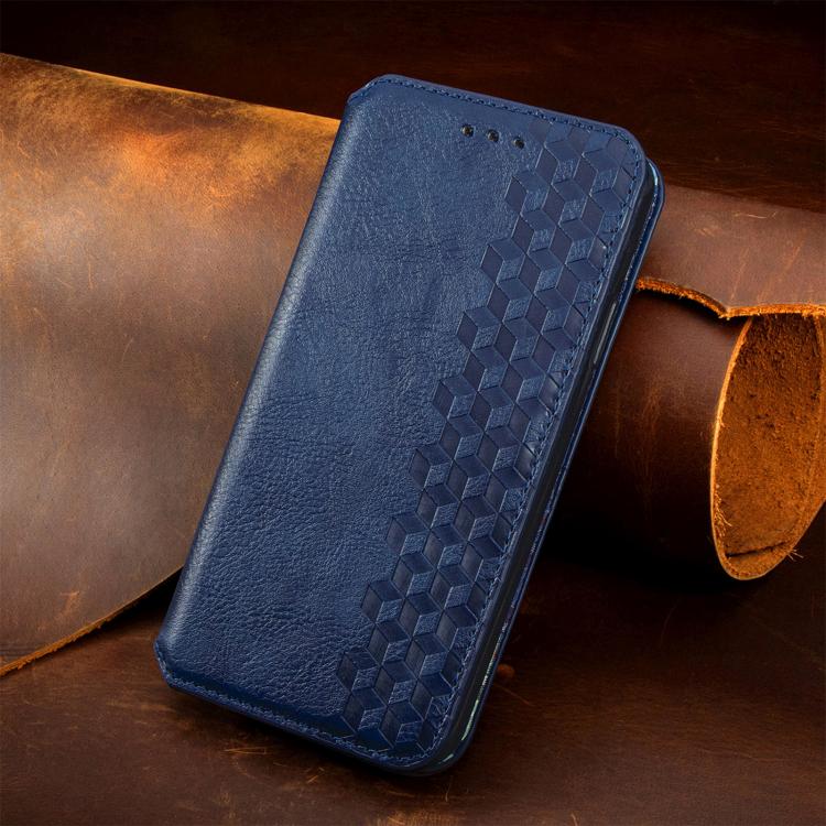 For OnePlus 15 Cubic Grid Pressed Magnetic Leather Phone Case