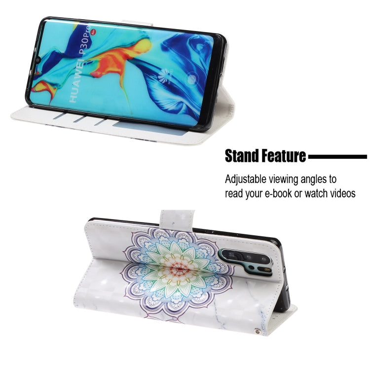 3D Visual Painting Left And Right Open Leather Case for Huawei P30 Pro , With Bracket & Card Slot & Wallet & Bracelet