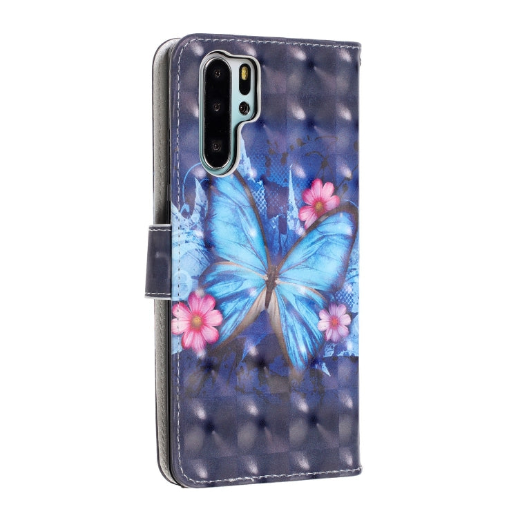 3D Visual Painting Left And Right Open Leather Case for Huawei P30 Pro , With Bracket & Card Slot & Wallet & Bracelet