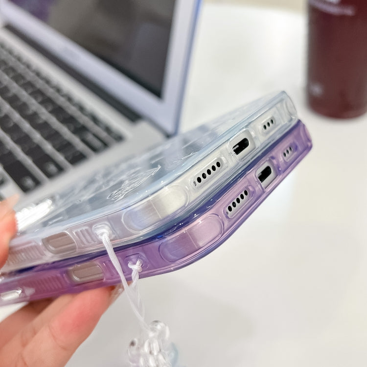For iPhone 13 Pro Plating Texture Butterfly Wristband TPU Phone Case with Glitter Lens Film