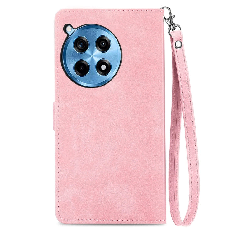 For OnePlus Ace 3 Pro Embossed Flower Zipper Leather Phone Case