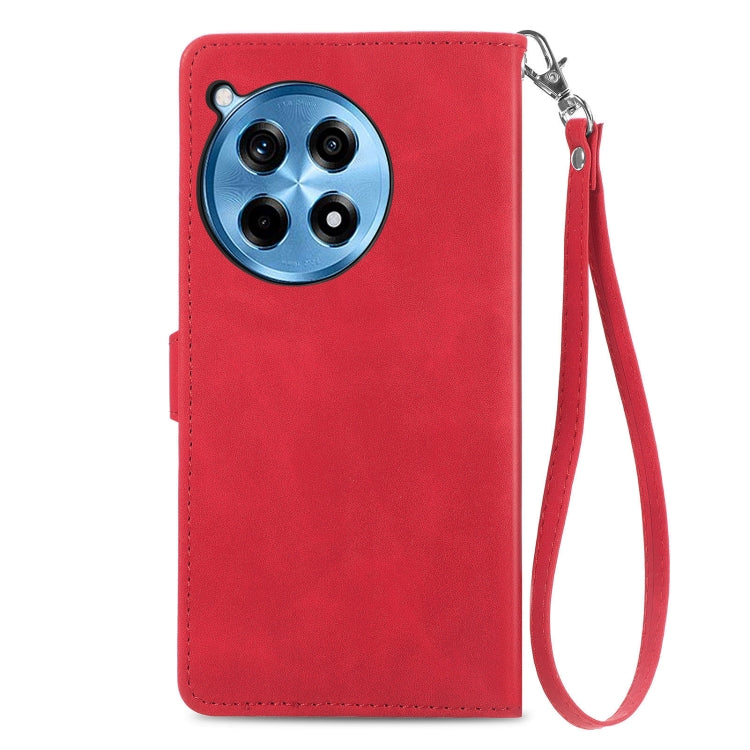 For OnePlus Ace 3 Pro Embossed Flower Zipper Leather Phone Case