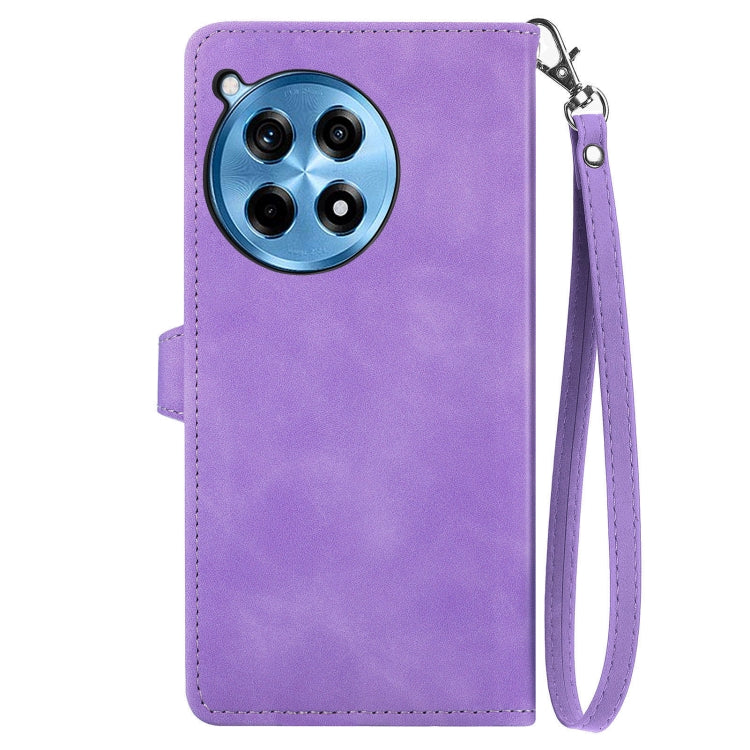 For OnePlus Ace 3 Pro Embossed Flower Zipper Leather Phone Case
