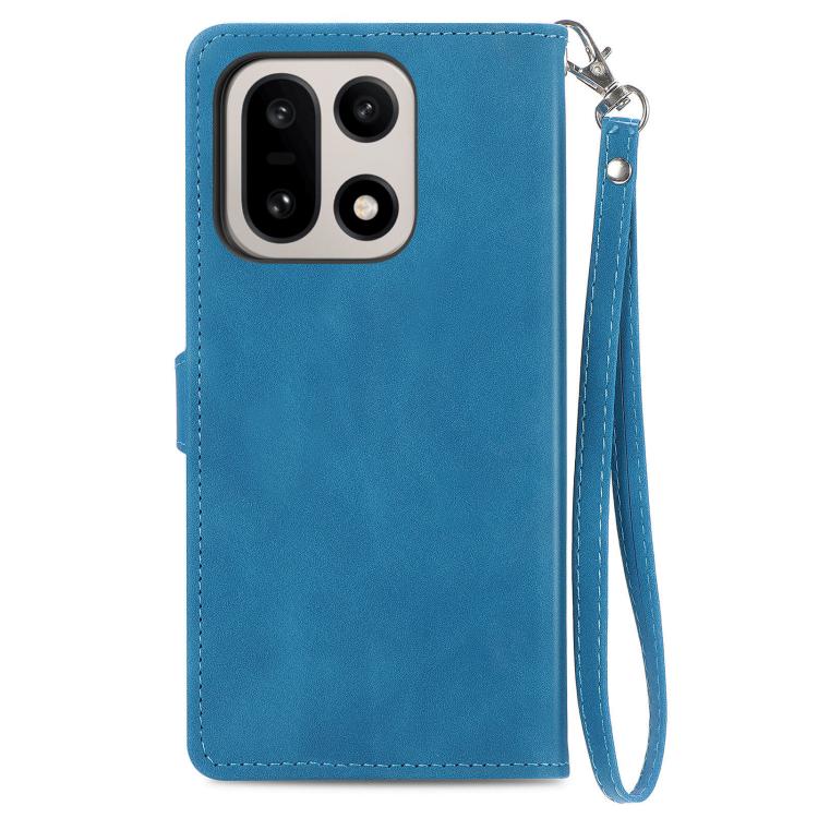 For OnePlus 15 Embossed Flower Zipper Leather Phone Case