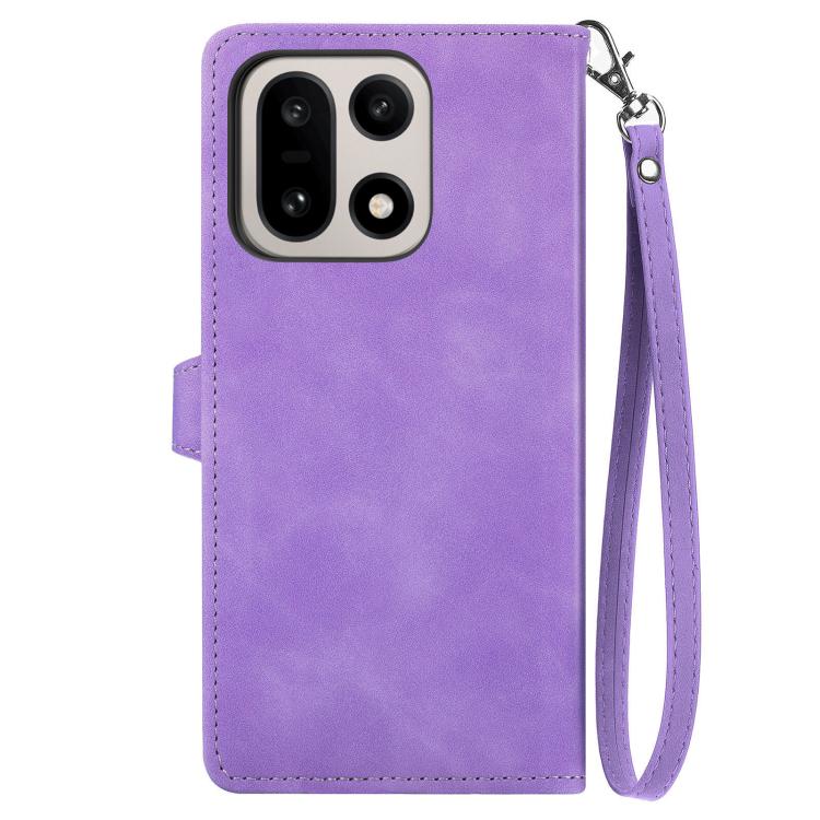 For OnePlus 15 Embossed Flower Zipper Leather Phone Case