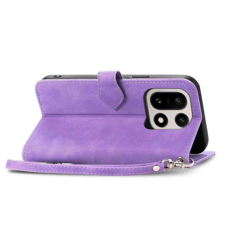 For OnePlus 15 Embossed Flower Zipper Leather Phone Case