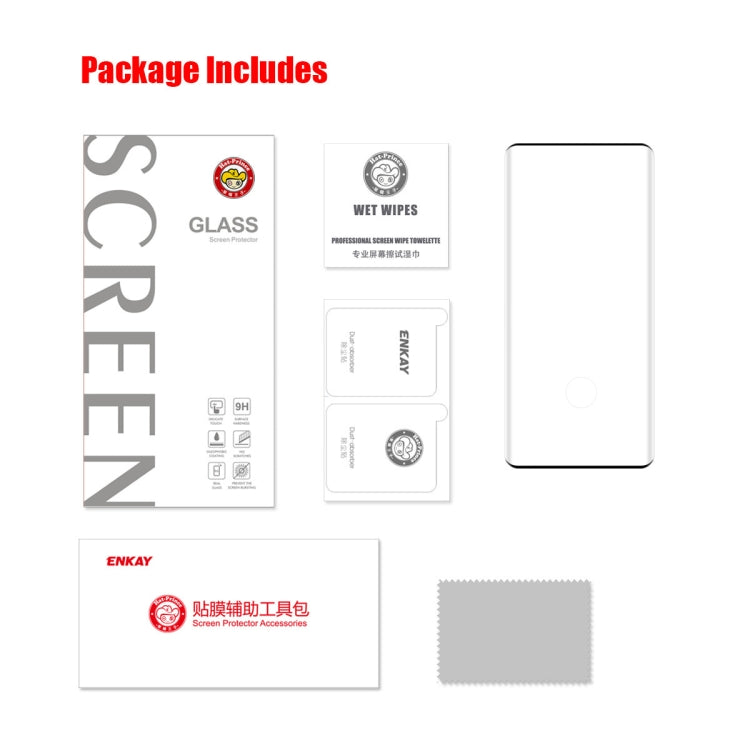 For Xiaomi 15 Pro ENKAY Hat-Prince Heat Bending Full Coverage Tempered Glass Film, Support Ultrasonic Fingerprint Unlocking