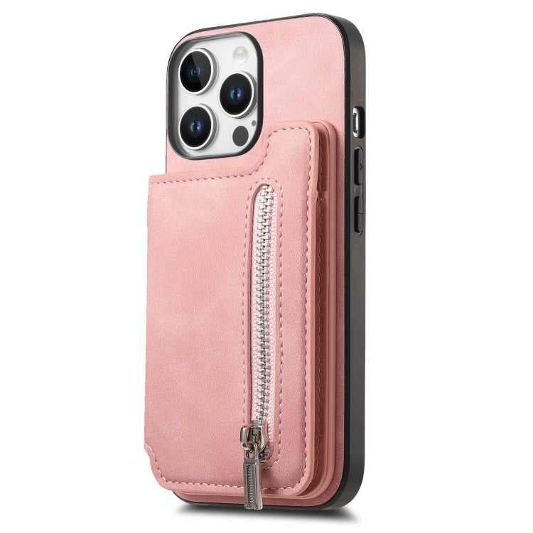 For iPhone 12 Pro Max Retro MagSafe Zipper Wallet Card Bag Back Phone Case