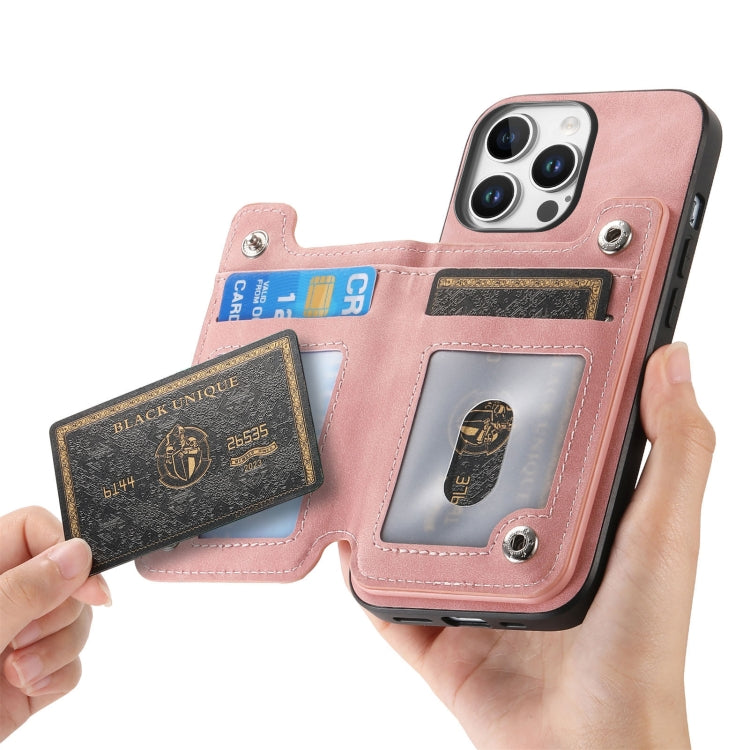 For iPhone 11 Pro Max Retro MagSafe Zipper Wallet Card Bag Back Phone Case