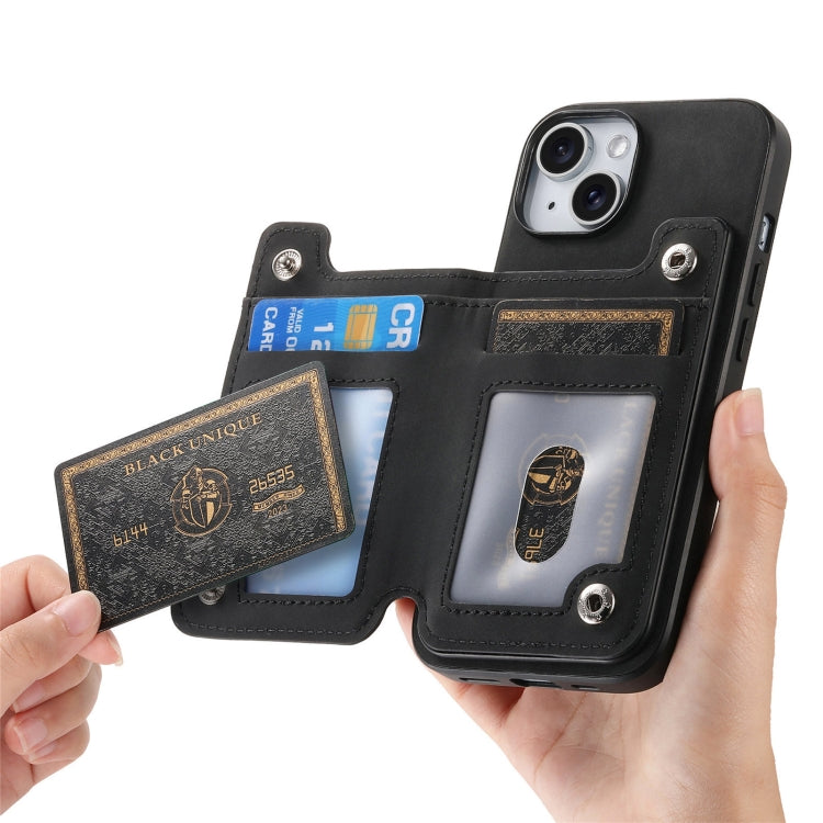 For iPhone 11 Pro Retro MagSafe Zipper Wallet Card Bag Back Phone Case