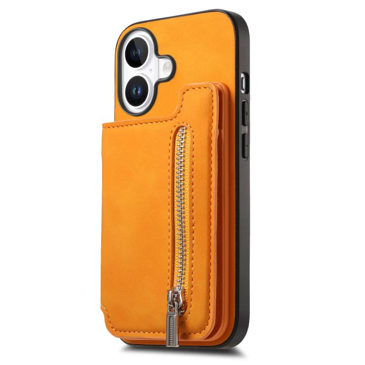 For iPhone 17 Retro MagSafe Zipper Wallet Card Bag Back Phone Case