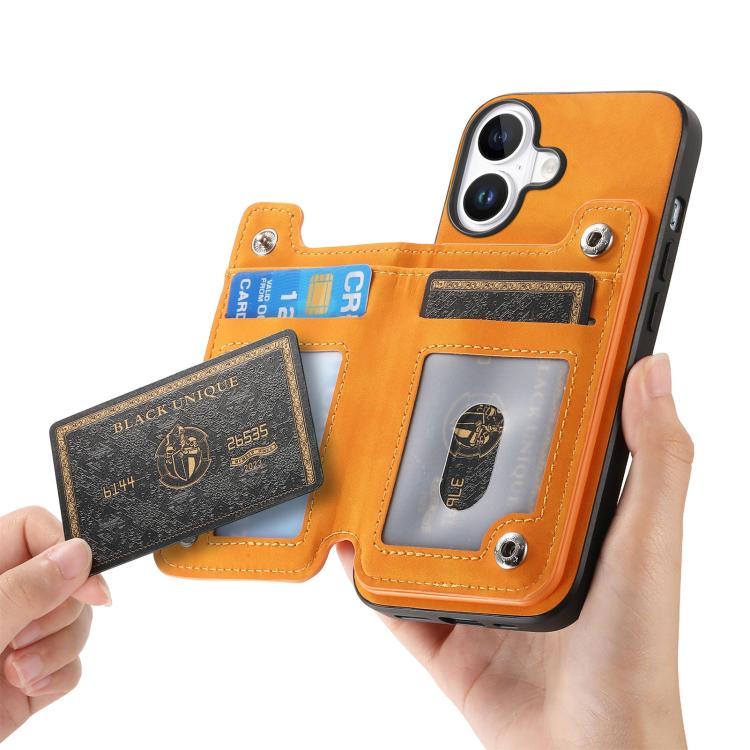 For iPhone 17 Retro MagSafe Zipper Wallet Card Bag Back Phone Case