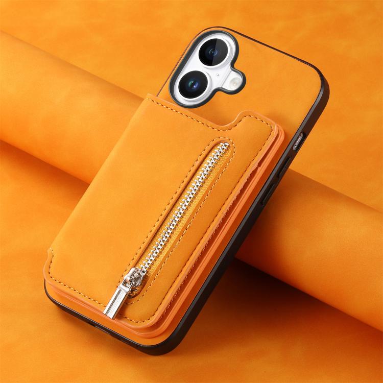 For iPhone 17 Retro MagSafe Zipper Wallet Card Bag Back Phone Case
