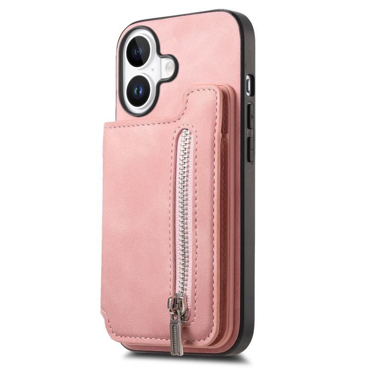 For iPhone 17 Retro MagSafe Zipper Wallet Card Bag Back Phone Case