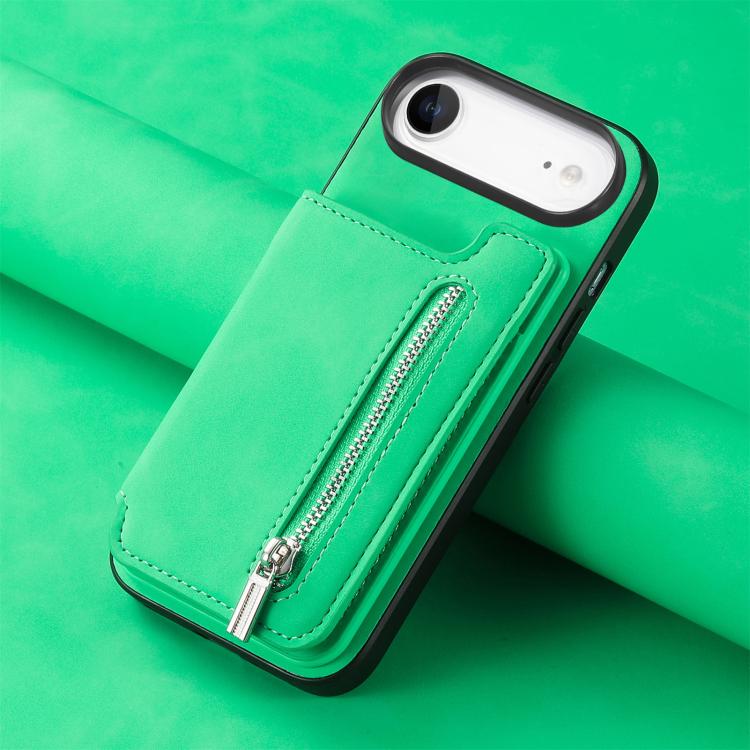 For iPhone Air Retro MagSafe Zipper Wallet Card Bag Back Phone Case