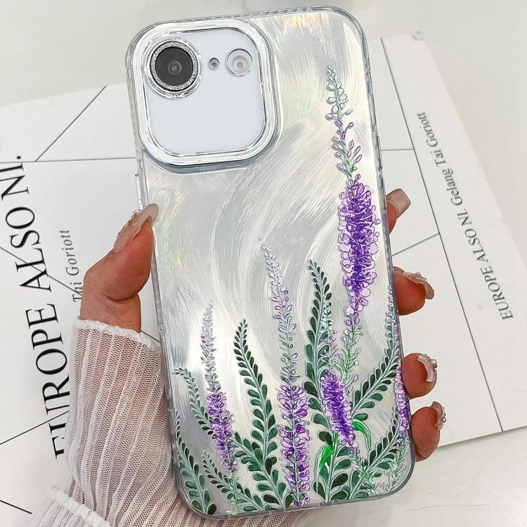 For iPhone 17e / 16e Electroplating Flowers Plants Texture TPU Phone Case