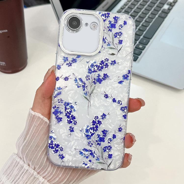 For iPhone 17e / 16e Electroplating Flowers Plants Texture TPU Phone Case