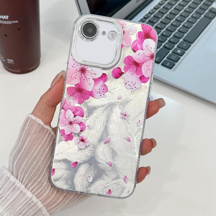 For iPhone 17e / 16e Electroplating Flowers Plants Texture TPU Phone Case