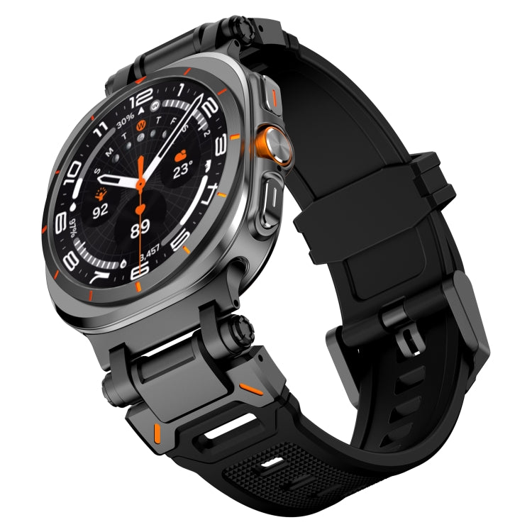 For Samsung Galaxy Watch Ultra 47mm / Ultra 2025 Black Connector Quick Release Silicone Watch Band